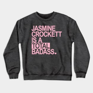 Jasmine Crockett is a total badass - pink box Crewneck Sweatshirt